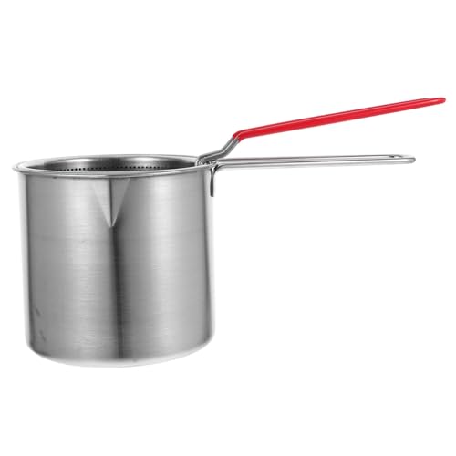 GLEAVI Stainless Steel Mini Deep Fryer Pot with Oil Drip Rack Compact Portable Frying Pan for Healthier Chicken Wings French Fries and Seafood Easy to Clean for Use