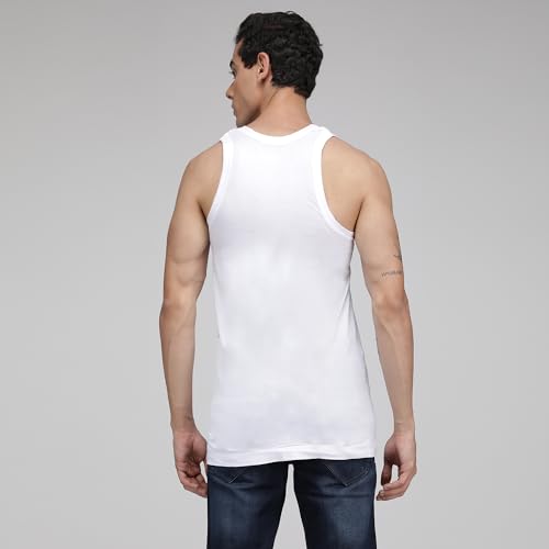 Image of sporto Macho Men's Cotton Solid Vest Pack of 4