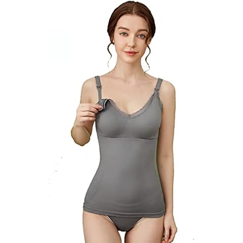 Dreamburn Womens Nursing Tank Tops Built in Bra for Breastfeeding Maternity Camisole Brasieres Cover