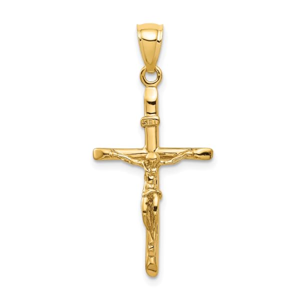 IceCarats 14K Solid Yellow Gold Inri Lord Jesus Christ Crucifix Holy Cross Necklace Religious Chain Pendant Charm3