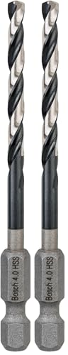 Image of Bosch 1x PRO Metal HSS-G Impact Twist Drill Bit (for Non-Ferrous Metals, Steel, Ø 4,00 mm, Professional Accessory Impact Drill/Driver, Drill Drivers) (Pack of 2)