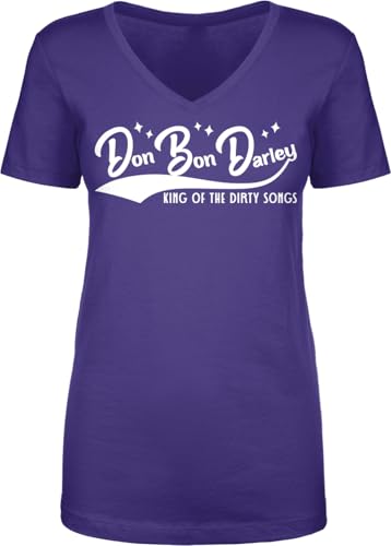 King of The Dirty Songs Pop Culture Parody Art Ladies V-Neck, M, Purple