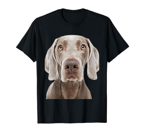 Weimaraner Face Design Unisex-Adults Kids T-Shirt Black Small Classic Fit Short Sleeve Crew Neck T-Shirt