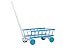 Holz Handwagen mit Deichsel Gitter Bollerwagen Spielzeug-Wagen Leiterwagen Buche, Weiß - Blau