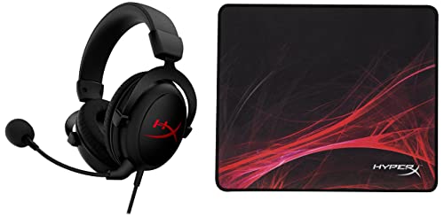 Image of HyperX Cloud Core Wired Gaming Over Ear Headphone with DTS :X Spatial Audio (Black) & Fury S HX-MPFS-S-M Speed Edition - Pro Gaming Mouse Pad (Multicolor)