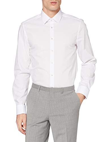 Preisvergleich Produktbild Pure Herren 4018-716 City Red Langarm Klassisches Hemd, Weiß, M