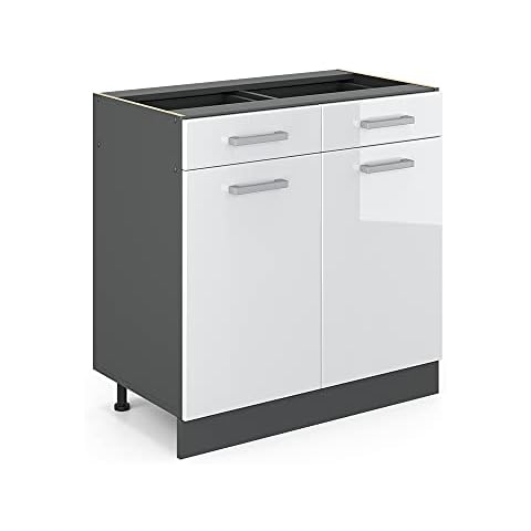 Vicco Raul White High Gloss Kitchen Cabinet Cover