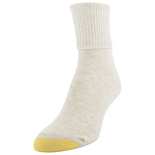 Goldtoe Women's Classic Turn Cuff Socks, Multipairs, Brown Black Mix (6-Pairs), Medium #TOP1