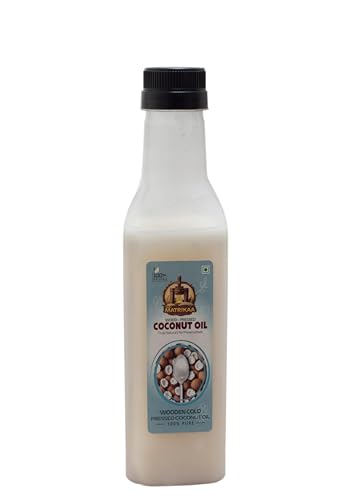 Image of SARV MATRIKAA Pure Wood-Pressed Coconut Oil - 500ml | Cold Pressed & Natural - No Preservatives - For Hair, Skin & Cooking - Virgin Grade