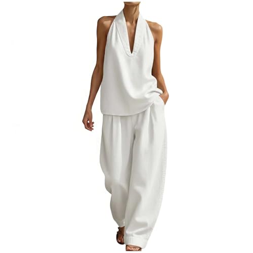 Naxsuia Cozy Minimalist Two-piece Denim Set - Halter Neck Top