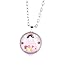 schmuck-stadt Puppen Motiv Cabochon Kette silberfarben 60cm