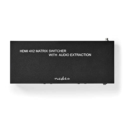 Matriz HDMI para conectar 4 dispositivos a 2 televisores sin cambiar cables Nedis 4K 5