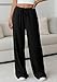 PRETTYGARDEN Womens Palazzo Pants Summer Fashion 2026 High Waisted Wide Leg Drawstring Flowy Beach Trousers with Pockets (Black,Small)