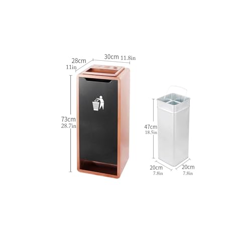 Poubelle acier inoxydable avec cendrier semi-ouvert grand format - 2