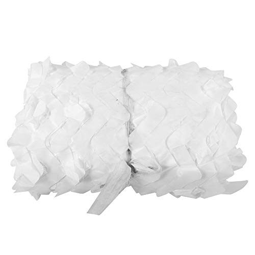 Alomejor Red de Camuflaje Red Militar Ligera y Duradera para Exteriores Red de Camuflaje de 2x4m/3x4m para decoración de sombrillas Caza Tiro a ciegas Camping Refugio(2 * 4-Blanco)