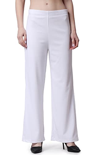 Image of POPWINGS Formal Casual Solid Trousers for Women || Work Trousers for Women || Pull On Trousers for Women || High Waist Plain Women Trousers for Summer
