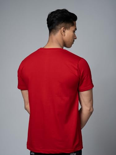Image of T-Shirt for Men - 100% Cotton Ladakh Motorcycle Rider Half Sleeve Round Neck Graphic Print | Regular & Oversized Fit | 180 /220 GSM | S-5XL | Black, Navy Blue, Olive, Red, White