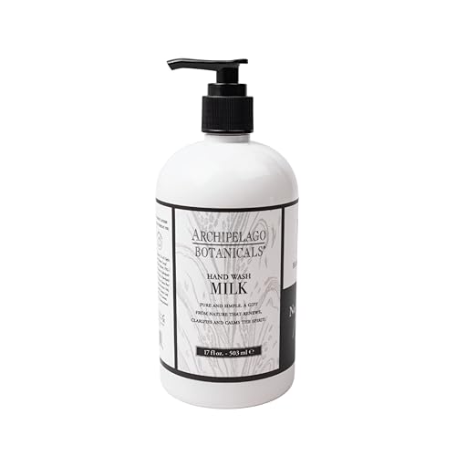 Archipelago Botanicals Hand Wash Milk Liquid Hand Soap, Moisturizing Daily Hand Wash with Soap Pump, Kitchen or Bathroom Hand Soap, 17.0 Fl. Oz.