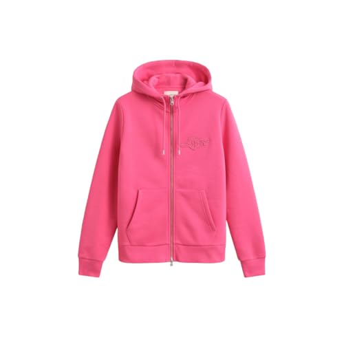 Sweat à capuche GANT femme confectionné en coton premium avec finitions brodées ton sur ton