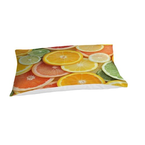 Housse de couette 2 pièces orange motif fleuri lit single zip
