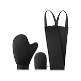 プロ仕様セルフタンニンググローブ アプリケーター ローション&スプレー用 - ブラック (吊り下げ式3点セット)