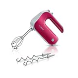 Bosch - Batidora de Repostería Styline, 500 W, 5 velocidades, Barillas FineCreamer, Cuchillas de Acero Inoxidable, Rojo, MFQ40304