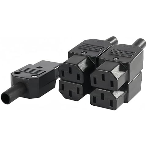BOXONLY C13 Female IEC320 Connector Assembly Adapter Rewirable Plug AC250V 10A 3 Terminals Power Socket,5 pcs Cover
