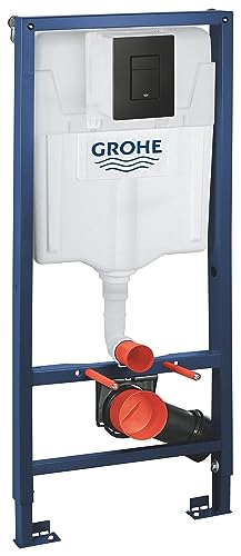 GROHE Solido Pack 3 en 1 para WC suspendido QuickFix (bastidor 1,13 m), Negro mate 388112430