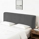 MeYuxg Bett Kopfteil Bezug 180cm, Dehnbarer Waschbarer Stretchbezug, Staubdichte Betthusse 180, Abnehmbarer Schutz für Boxspringbett 180x200 (Grau)