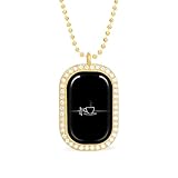 Funny Heartbeat Coffee Cup Pendant Necklace Diamond Necklace Jewelry for Women Gifts Golden-style
