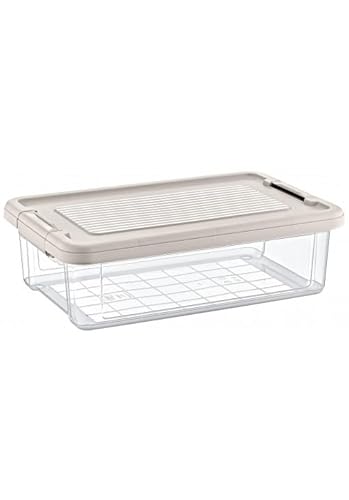 DTD QUALITY MATTERS 6L Storage Box with Lids, Heavy Duty Strong & BPA Free Stackable plastic Storage Boxes, Multipurpose Clear Storage Box, Storage Tubs For Home, Office, Kitchen, Made in UK (Clear)