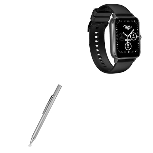 BoxWave Stylus Pen Compatible with itel Smart Watch 2 - FineTouch Capacitive Stylus, Super Precise Stylus Pen - Metallic Silver