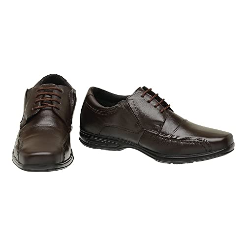 Sapato Social Couro Legítimo Anti Stress Conforto Ortopédico 5070 (39, Marrom)