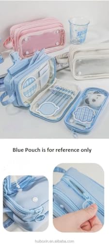 Image of U & U UNIQUE UTILITIES Pencil Pouch for Girls Aesthetic | Large Capacity Pencil Case with Detachable Front Pocket | Cute Pouches for School Girls | Pouch for Stationery (Purple)