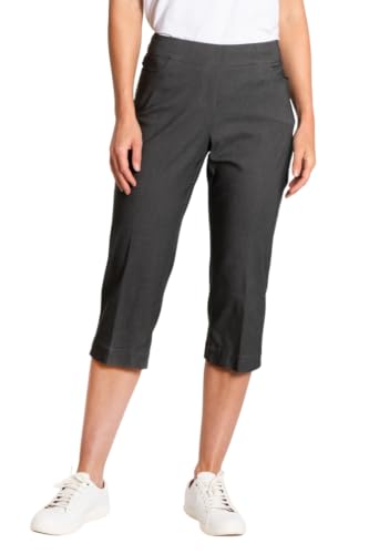 SLIM-SATION Golf Women's Pull-On Capri Pants 4-Way Stretch(Charcoal, 18)