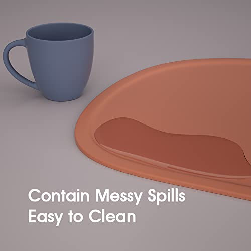 Cuddle Campus Silicone Placemat With Raised Edges For Kids,Toddlers,Babies, Non-Slip Table Setting Placemat For Dining,Come With String For Storage, (Cavern Clay) #TOP3