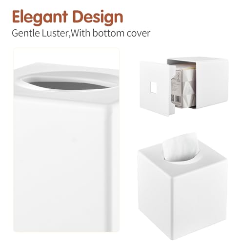 image for Y-in Hand Tissue Box Cover, Square Facial Tissue Holder Storage for Ba