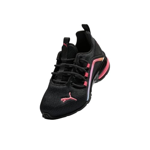 Image of PUMA Kids Boys Axelion Mesh Printed Fade Lace Up Sneakers Shoes Casual - Black, White