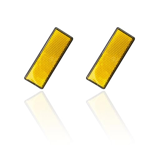 Image of Dickno 2 PCS M6 x 1.0 Motorcycle Reflectors, Plastic Screw Mount Reflective Warning Reflector, Universal Motorbike Rear Safety Reflectors for Motorcycle, Bicycle, Scooter (Rectangular Orange)