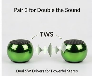 Image of Metal Bluetooth Speaker | 5W Portable Wireless Speaker with TWS Stereo Pairing | Bluetooth 4.2 | IPX4 Splash Resistant, 1