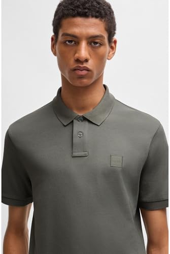BOSS Herren Passenger Slim-Fit Poloshirt aus Stretch-Baumwolle mit Logo-Aufnäher Hellgrau M – Ansicht 5