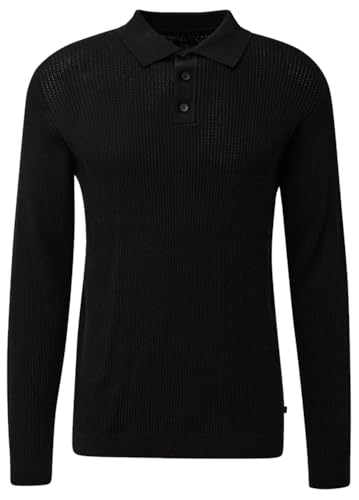 Jersey con cuello de polo QS confección premium en punto fino para caballero