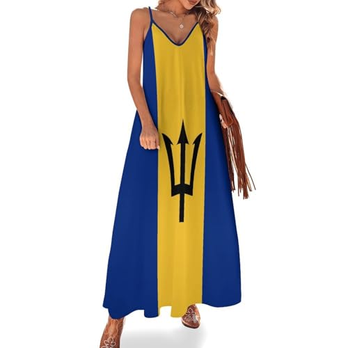Robe longue de plage drapeau Barbade chic pour vos vacances d'été
