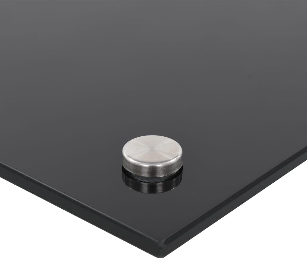 Kitchen Backsplash, Heat & Scratch Resistant, Easy to Install and Clean, Guard Against Cooking Splashes, Black 35.4"x15.7" Tempered Glass -397