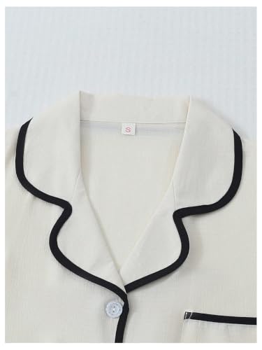 Image of Verdusa Pajamas For Women Set 2 Piece Summer Pajama Sets Cute Pjs Lounge Matching Button Shirt with Shorts