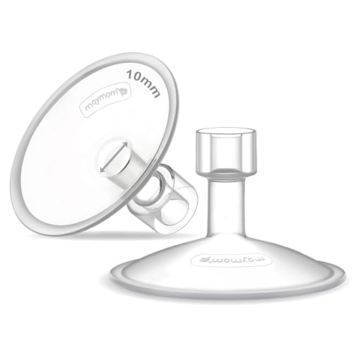 Image of 10mm Maymom MyFit Shields Saucer Series Compatible with Medela Breast Pump- PersonalFit, Freestyle, Harmony, Maxi, Freestyle Flex Connector; Connect to Maymom Widemouth /Narrow Connector, 2pcs