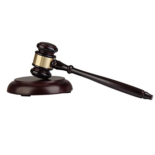Everpert Gavel de madera hecho a mano con bloque de sonido para...