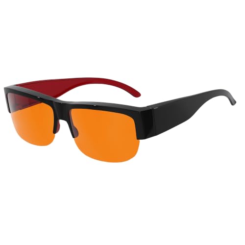Image of Eyekepper 100% Blue Light Reduction Fitover Anti-Blue Blocking Computer Eyeglasses with Amber Lenses