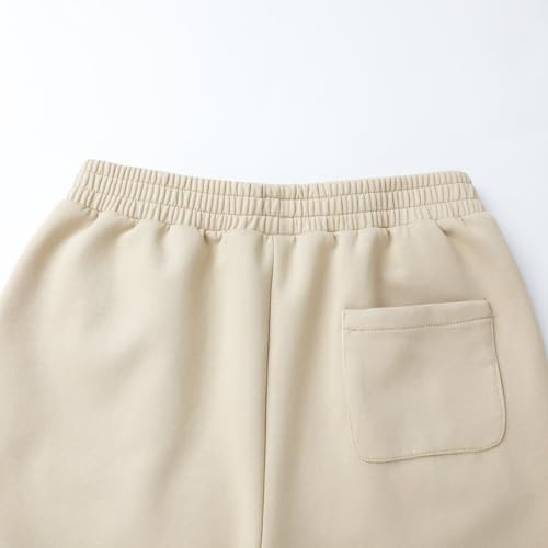 Girls Flare Pants with Pockets, Bootcut Style Stretch School Pants Oatmeal — view 6