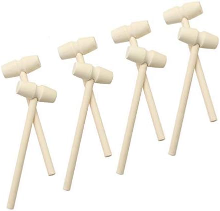 JETEHO Set of 10 Wooden Crab Mallet Seafood Lobster Shellfish Cracker Hardwood Hammer for Leather Craft, Jewelry Making Crafts